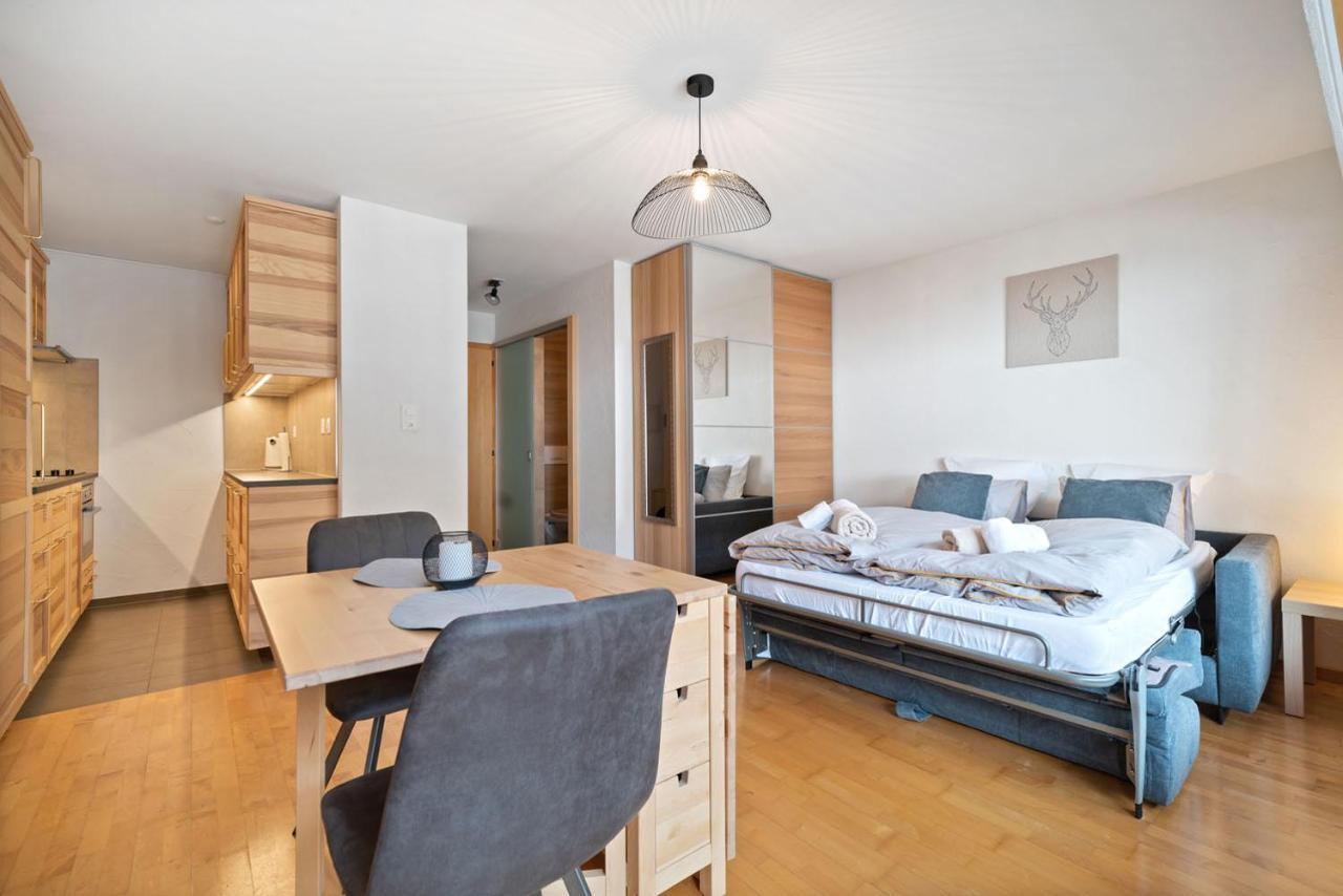 Charmant studio rénové situé dans les bains d'Ovronnaz, immeuble les Sources Exterior foto